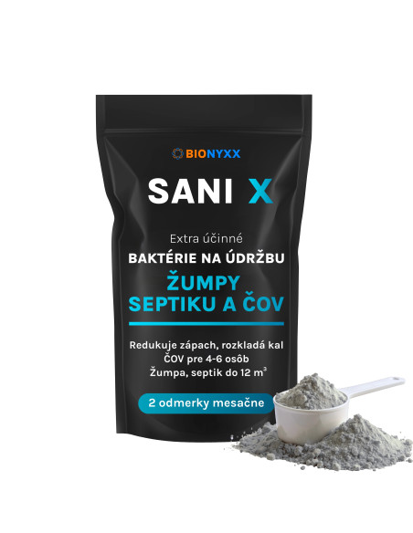 SANI X Extra účinné baktérie na údržbu žumpy, septiku a ČOV