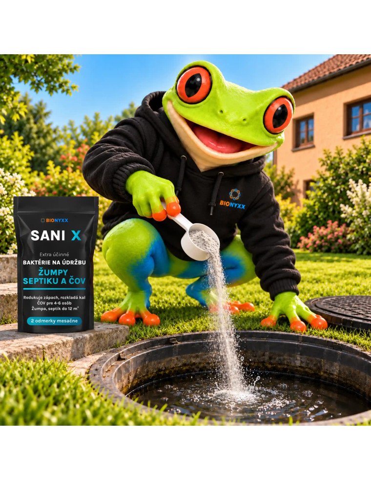 SANI X Extra účinné baktérie na údržbu žumpy, septiku a ČOV