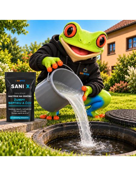 SANI X Extra účinné baktérie na údržbu žumpy, septiku a ČOV